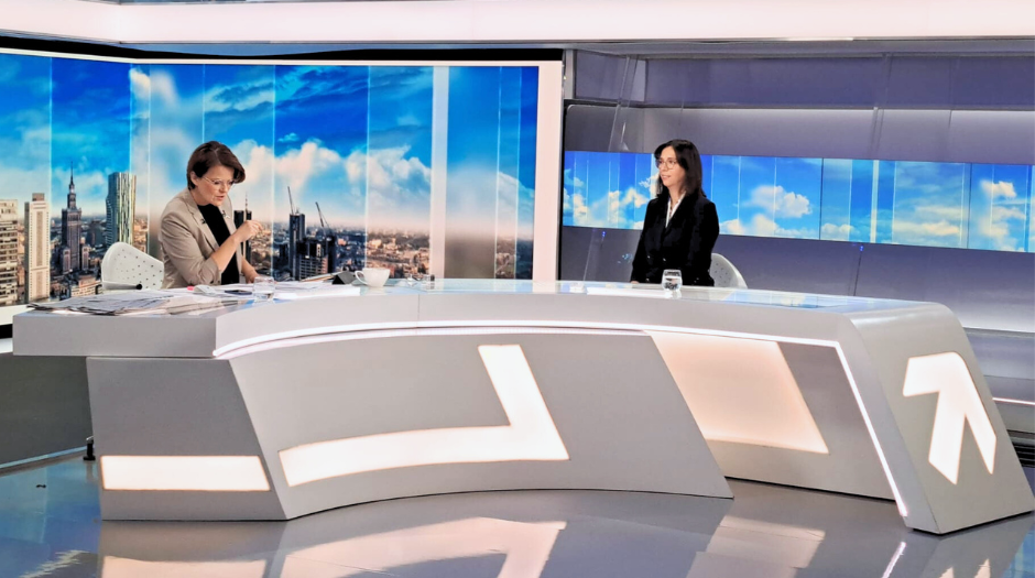 Gu0142u00f3wny Inspektor Pracy Katarzyna u0141au017cewska-Hrycko w studiu telewizji Polsat News
