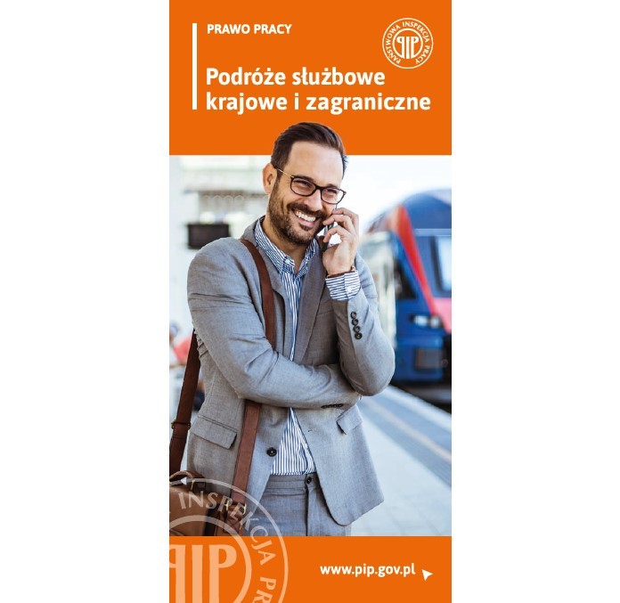 okładka ulotki przedstawiająca mężczyznę na peronie