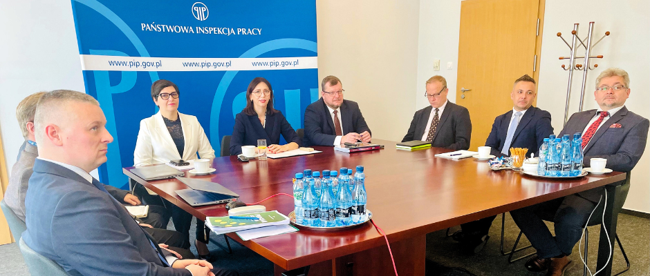 Przedstawiciele Kierownictwa Gu0142u00f3wnego Inspektoratu Pracy podczas obrad Rady Ochrony Pracy