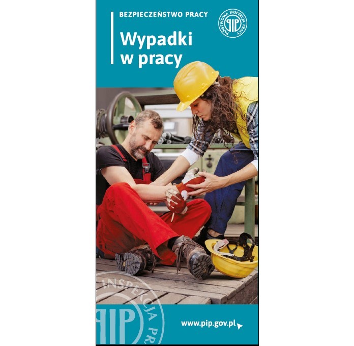 okładka ulotki przedstawiająca rannego mężczyznę opatrywanego przez kobietę
